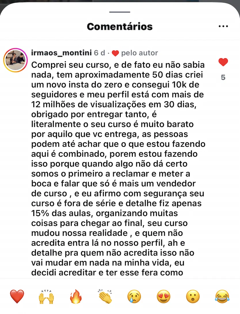 12M views + 10K seguidores em 50 dias seguindo o método Reels Pro